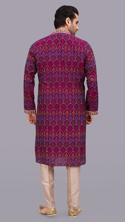 Multicolor Ikat Kurta With Gota Embroidery Set online